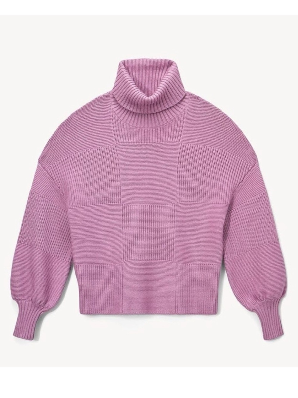 STAUD Benny Check Turtleneck Sweater Periwinkle In Iris Rare Color Size Small​​​